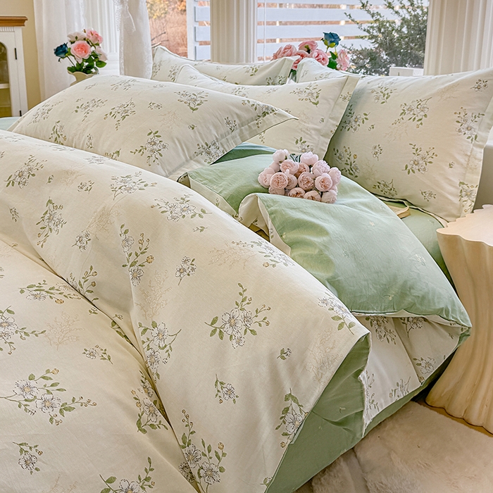 佑金甜 2026新款精梳全棉印花单被套 青枝白樱