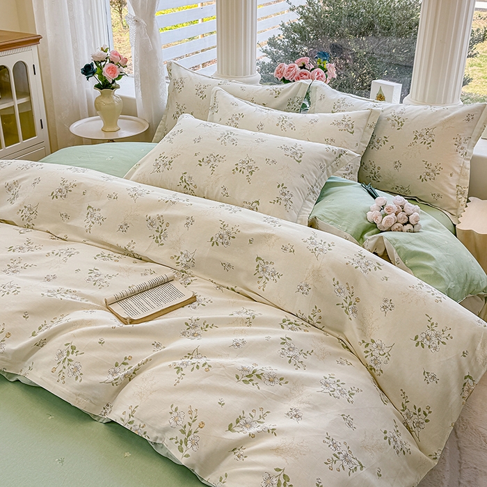 91家纺网 家纺一手货源 找家纺 佑金甜 2026新款精梳全棉印花单被套 青枝白樱