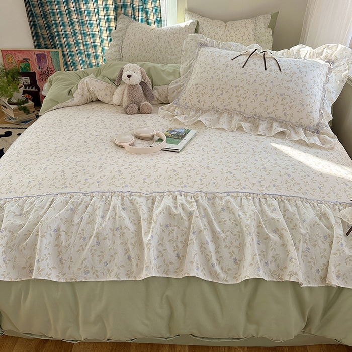 91家纺网 家纺一手货源 找家纺 （总）凯洛奇 2026新款A类仿棉云朵棉蝴蝶结花边四件套（提供买家秀）