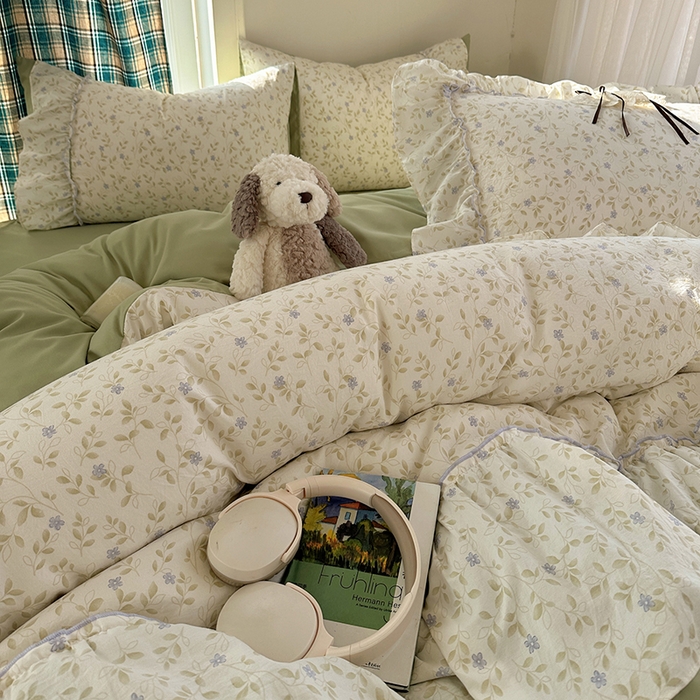 91家纺网 家纺一手货源 找家纺 （总）凯洛奇 2026新款A类仿棉云朵棉蝴蝶结花边四件套（提供买家秀）