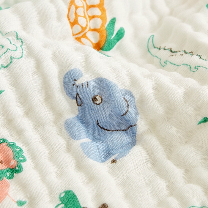 91家纺网 家纺一手货源 找家纺 嗨生活 2026新款A类婴幼儿童夏凉空调被子浴巾六层纱布毛巾被纯棉办公室幼儿园午睡盖毯子 动物乐园