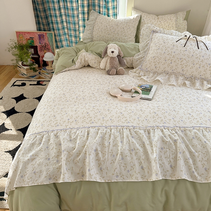 91家纺网 家纺一手货源 找家纺 （总）凯洛奇 2026新款A类仿棉云朵棉蝴蝶结花边四件套（提供买家秀）