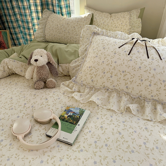 91家纺网 家纺一手货源 找家纺 （总）凯洛奇 2026新款A类仿棉云朵棉蝴蝶结花边四件套（提供买家秀）