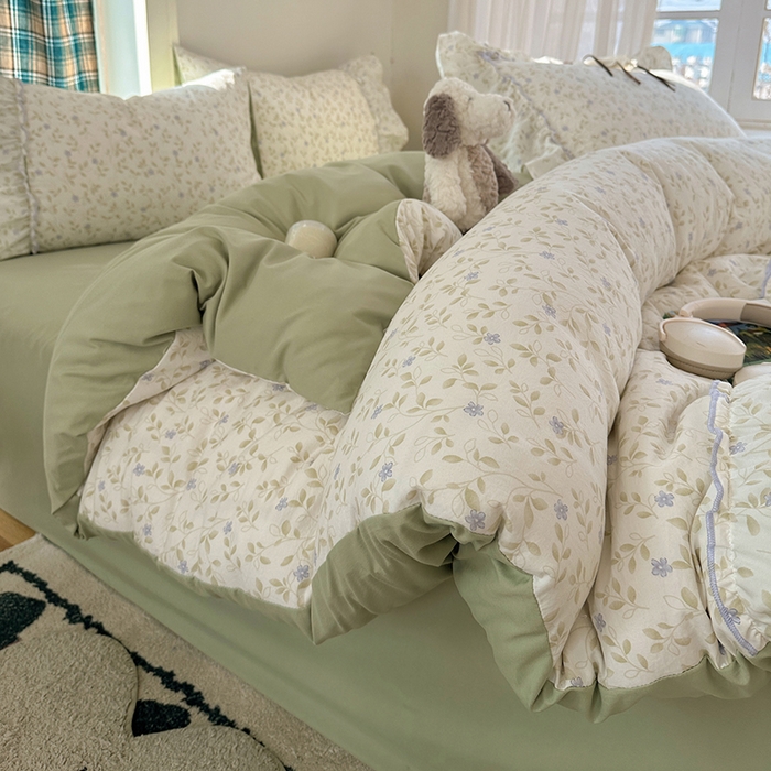 91家纺网 家纺一手货源 找家纺 （总）凯洛奇 2026新款A类仿棉云朵棉蝴蝶结花边四件套（提供买家秀）