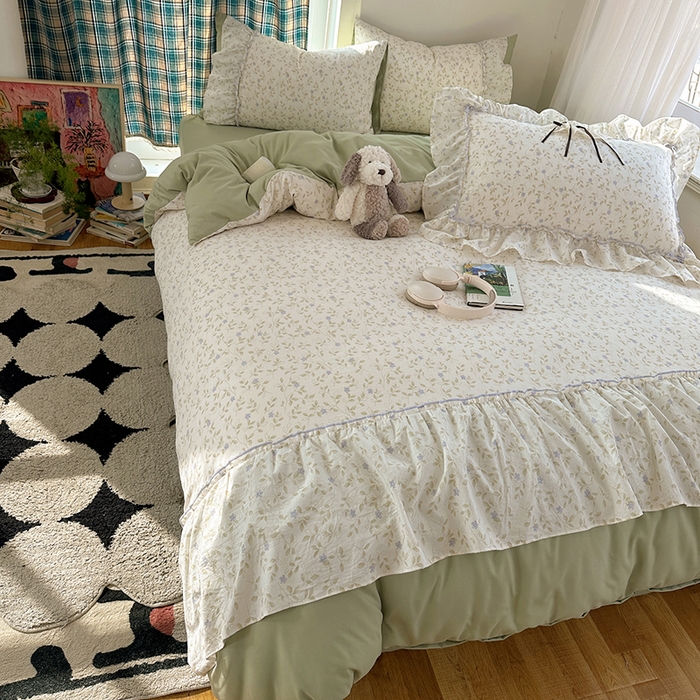 91家纺网 家纺一手货源 找家纺 （总）凯洛奇 2026新款A类仿棉云朵棉蝴蝶结花边四件套（提供买家秀）