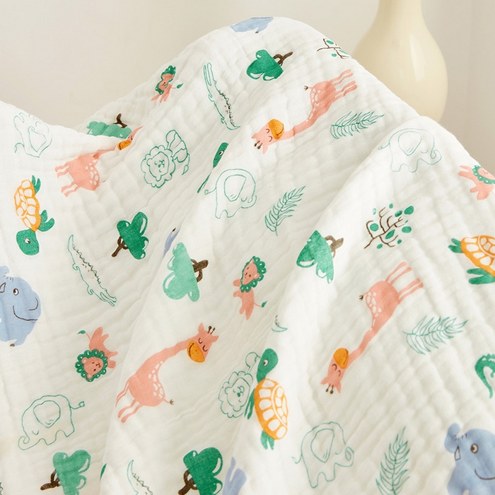 91家纺网 家纺一手货源 找家纺 嗨生活 2026新款A类婴幼儿童夏凉空调被子浴巾六层纱布毛巾被纯棉办公室幼儿园午睡盖毯子 动物乐园