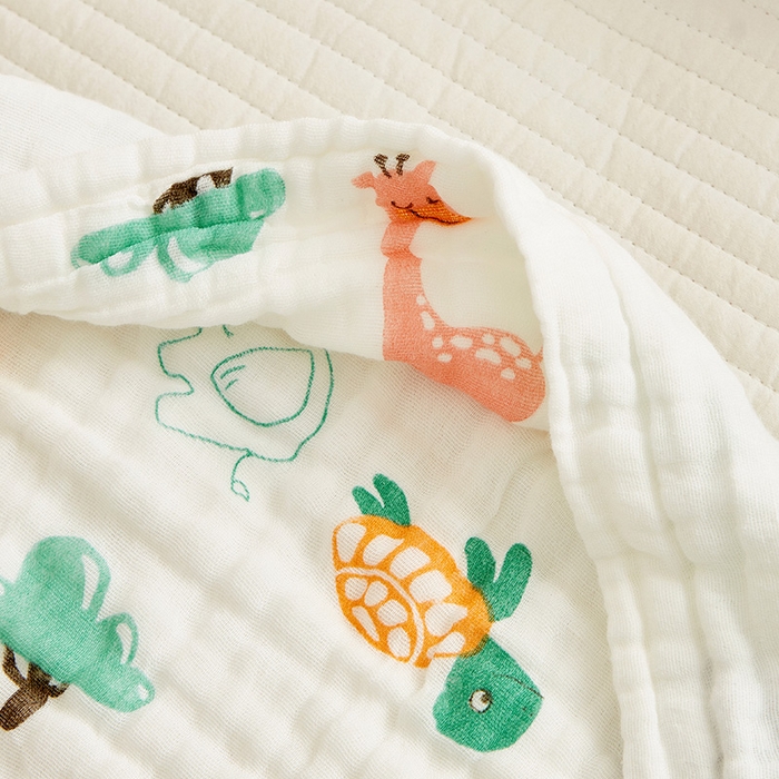 91家纺网 家纺一手货源 找家纺 嗨生活 2026新款A类婴幼儿童夏凉空调被子浴巾六层纱布毛巾被纯棉办公室幼儿园午睡盖毯子 动物乐园