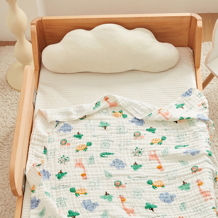 91家纺网 家纺一手货源 找家纺 嗨生活 2026新款A类婴幼儿童夏凉空调被子浴巾六层纱布毛巾被纯棉办公室幼儿园午睡盖毯子 动物乐园