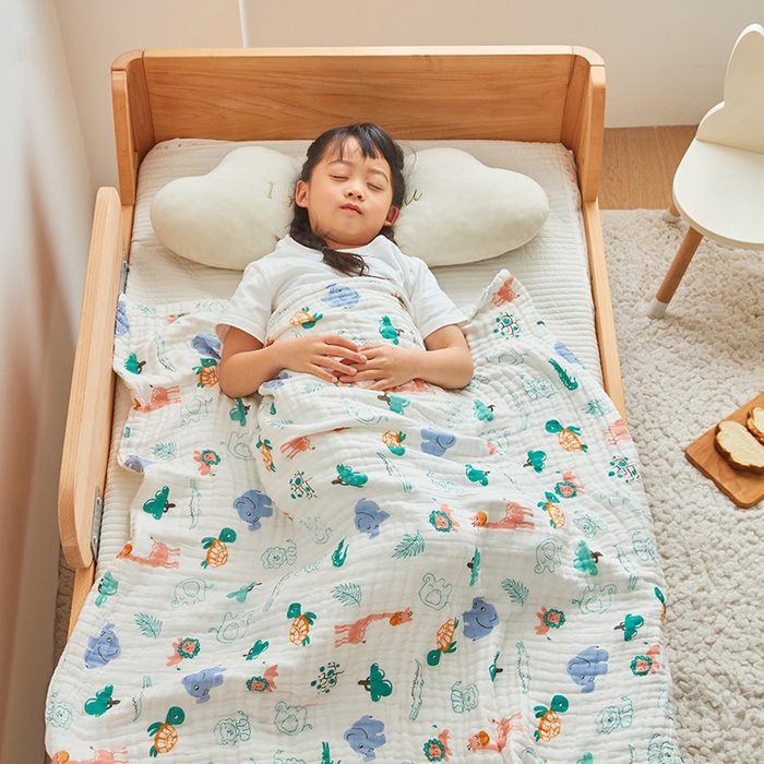 91家纺网 家纺一手货源 找家纺 嗨生活 2026新款A类婴幼儿童夏凉空调被子浴巾六层纱布毛巾被纯棉办公室幼儿园午睡盖毯子 动物乐园