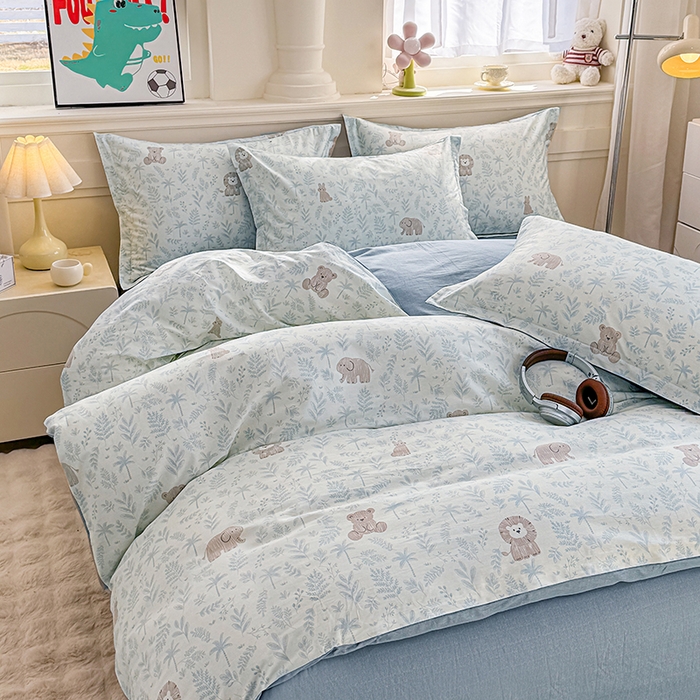 91家纺网 家纺一手货源 找家纺 佑金甜 2026新款精梳全棉印花单被套 森友会