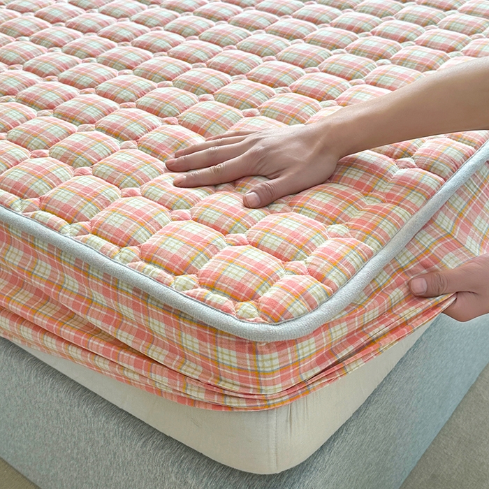 91家纺网 家纺一手货源 找家纺 犇牛仓储供应链 2026新款亲肤纯棉加厚床笠 简兮粉