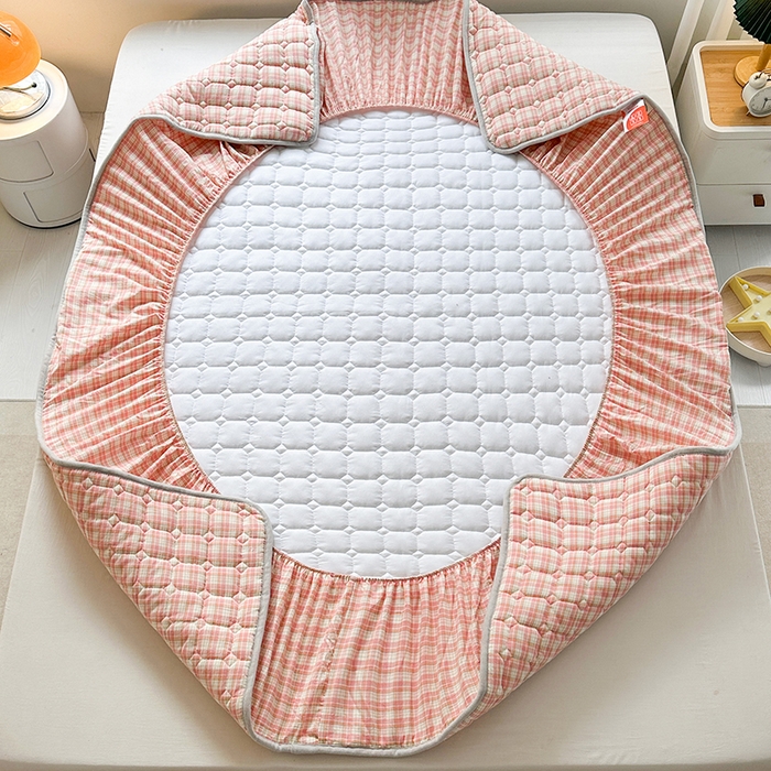 91家纺网 家纺一手货源 找家纺 犇牛仓储供应链 2026新款亲肤纯棉加厚床笠 简兮粉