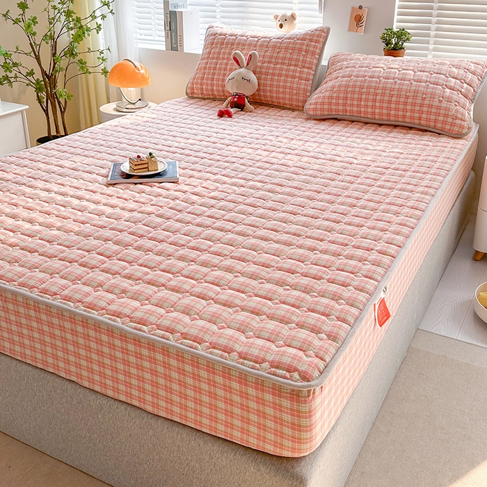 91家纺网 家纺一手货源 找家纺 犇牛仓储供应链 2026新款亲肤纯棉加厚床笠 简兮粉