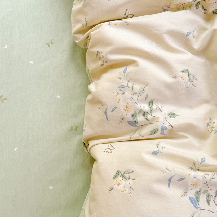 91家纺网 家纺一手货源 找家纺 佑金甜 2026新款精梳全棉印花单被套 疏影