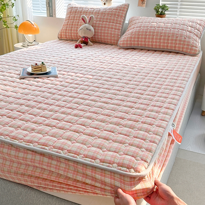 91家纺网 家纺一手货源 找家纺 犇牛仓储供应链 2026新款亲肤纯棉加厚床笠 简兮粉