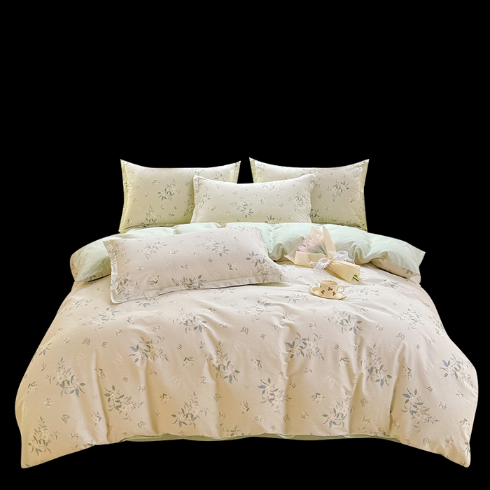 91家纺网 家纺一手货源 找家纺 佑金甜 2026新款精梳全棉印花单被套 疏影