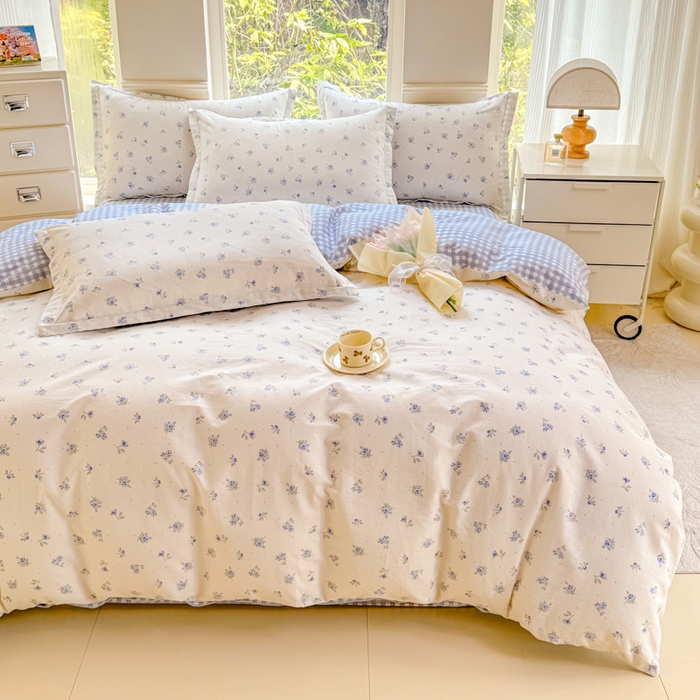 91家纺网 家纺一手货源 找家纺 佑金甜 2026新款精梳全棉印花单被套 夏日铃兰