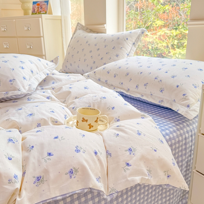 91家纺网 家纺一手货源 找家纺 佑金甜 2026新款精梳全棉印花单被套 夏日铃兰