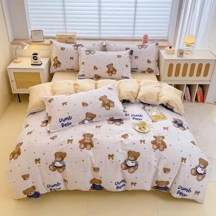 91家纺网 家纺一手货源 找家纺 佑金甜 2026新款精梳全棉印花单被套 小呆萌