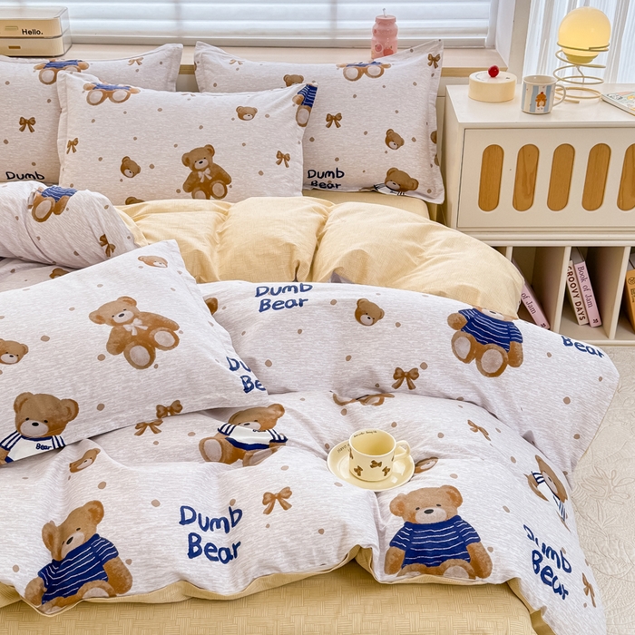 91家纺网 家纺一手货源 找家纺 佑金甜 2026新款精梳全棉印花单被套 小呆萌