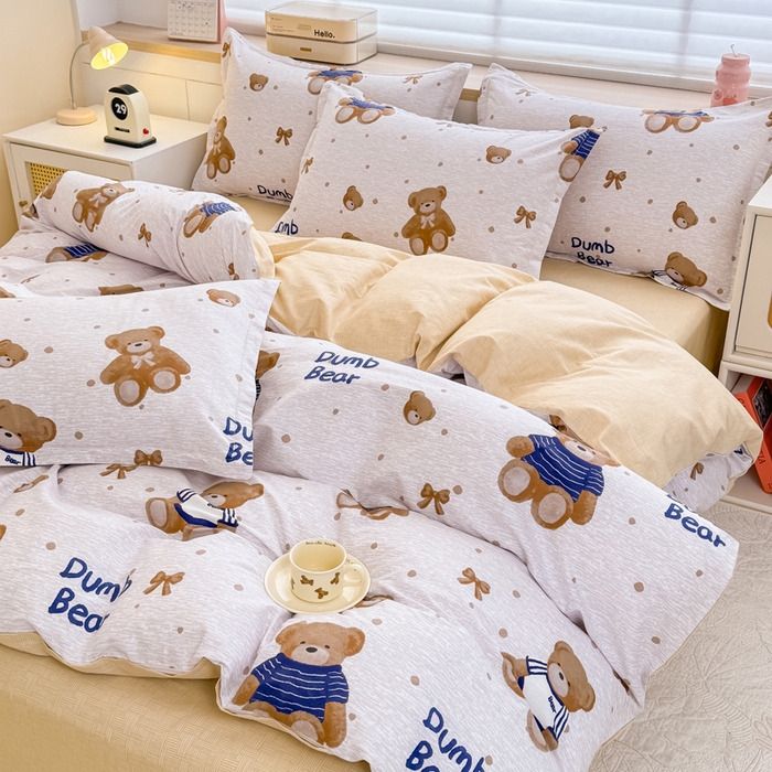 91家纺网 家纺一手货源 找家纺 佑金甜 2026新款精梳全棉印花单被套 小呆萌