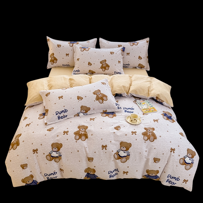 91家纺网 家纺一手货源 找家纺 佑金甜 2026新款精梳全棉印花单被套 小呆萌