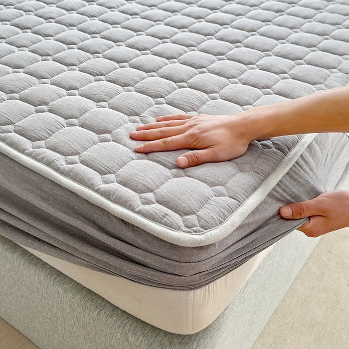 91家纺网 家纺一手货源 找家纺 犇牛仓储供应链 2026新款亲肤纯棉加厚床笠 经典冰山灰