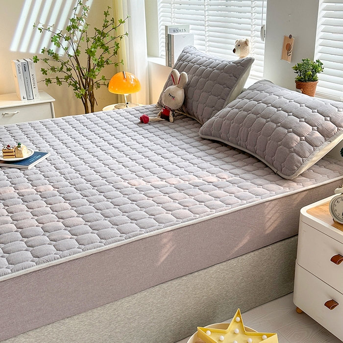 91家纺网 家纺一手货源 找家纺 犇牛仓储供应链 2026新款亲肤纯棉加厚床笠 经典冰山灰