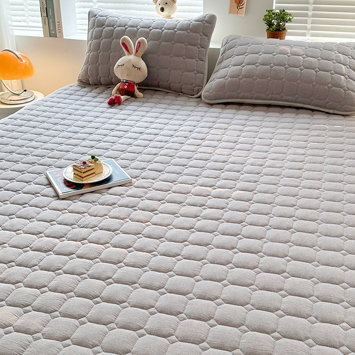 91家纺网 家纺一手货源 找家纺 犇牛仓储供应链 2026新款亲肤纯棉加厚床笠 经典冰山灰