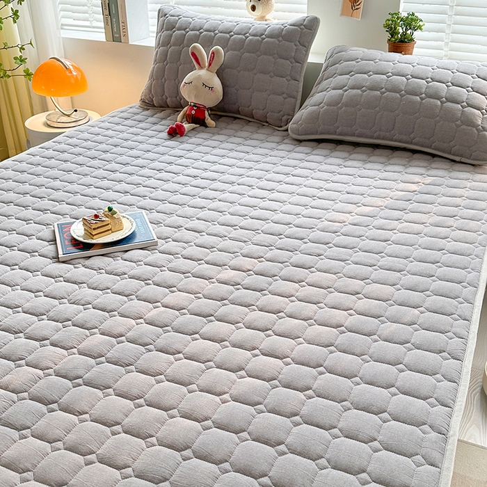 91家纺网 家纺一手货源 找家纺 犇牛仓储供应链 2026新款亲肤纯棉加厚床笠 经典冰山灰