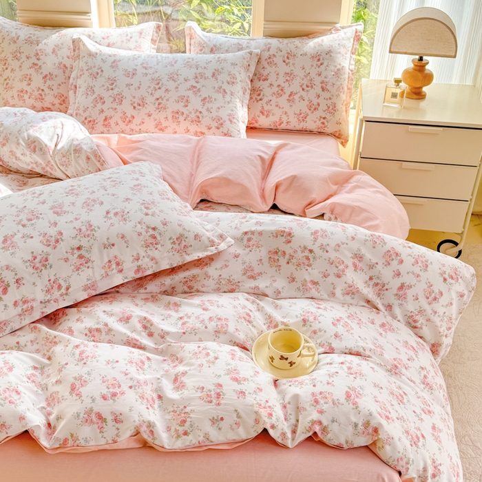 91家纺网 家纺一手货源 找家纺 佑金甜 2026新款精梳全棉印花单被套 昕薇花语