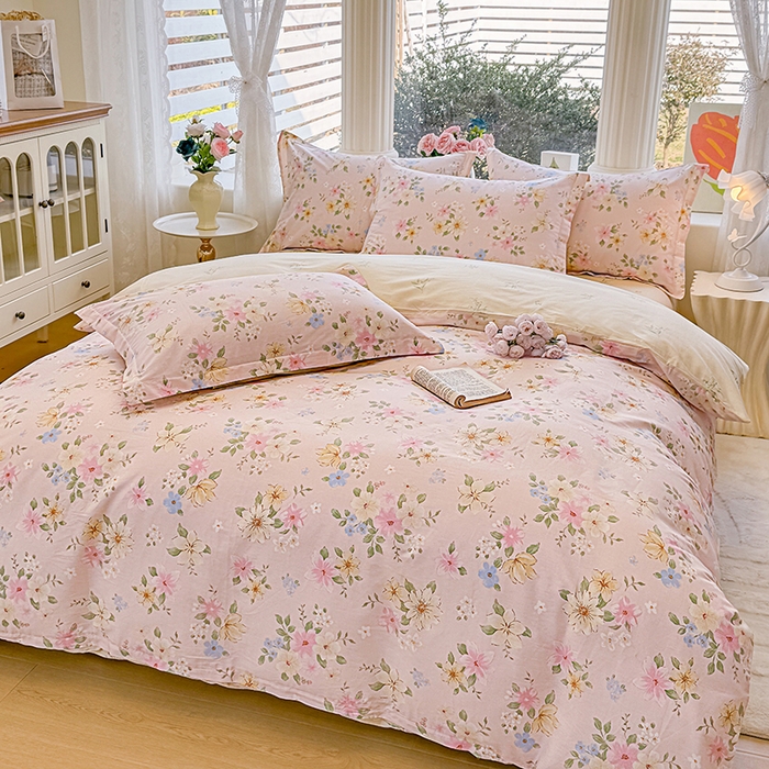 91家纺网 家纺一手货源 找家纺 佑金甜 2026新款精梳全棉印花单被套 星花漫