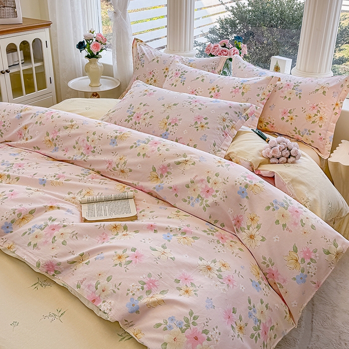 91家纺网 家纺一手货源 找家纺 佑金甜 2026新款精梳全棉印花单被套 星花漫