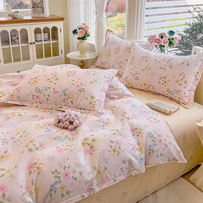 91家纺网 家纺一手货源 找家纺 佑金甜 2026新款精梳全棉印花单被套 星花漫