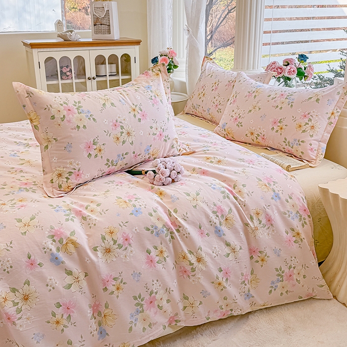 91家纺网 家纺一手货源 找家纺 佑金甜 2026新款精梳全棉印花单被套 星花漫