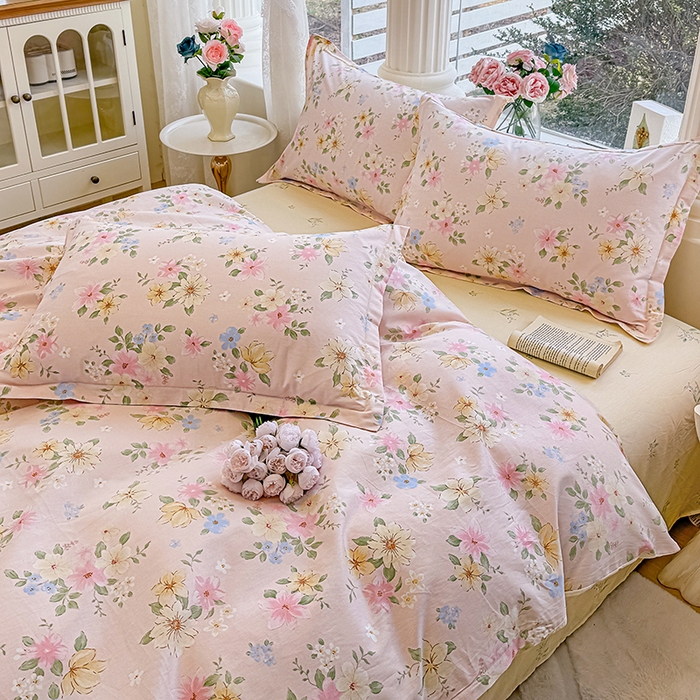 91家纺网 家纺一手货源 找家纺 佑金甜 2026新款精梳全棉印花单被套 星花漫