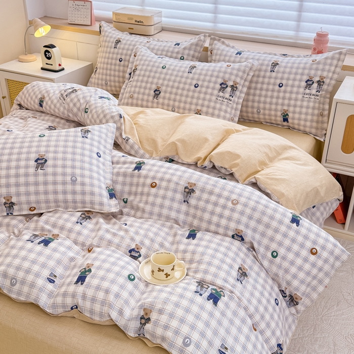 91家纺网 家纺一手货源 找家纺 佑金甜 2026新款精梳全棉印花单被套 熊博士