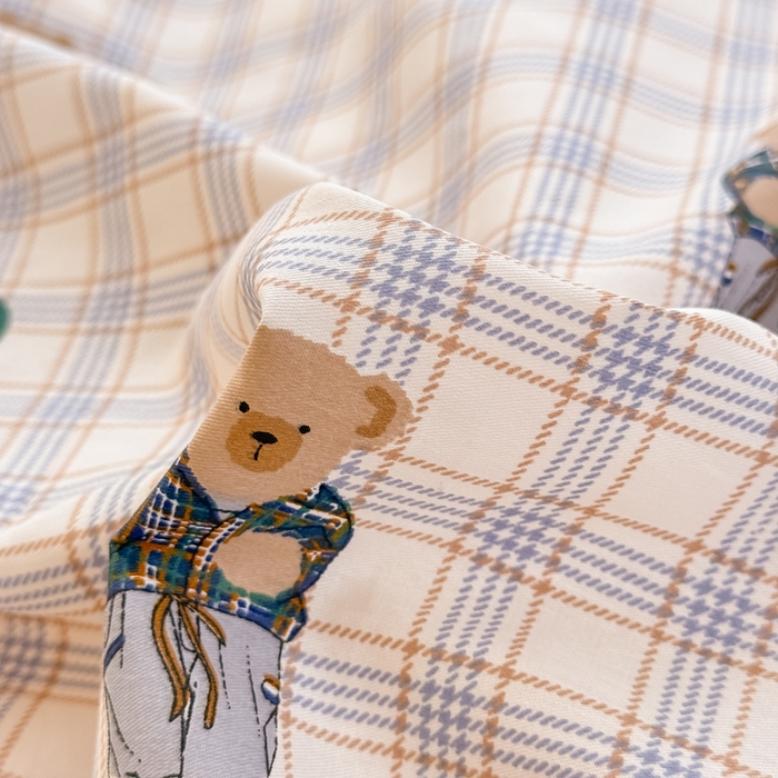 91家纺网 家纺一手货源 找家纺 佑金甜 2026新款精梳全棉印花单被套 熊博士