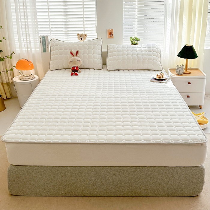 犇牛仓储供应链 2026新款亲肤纯棉加厚床笠 经典月光白