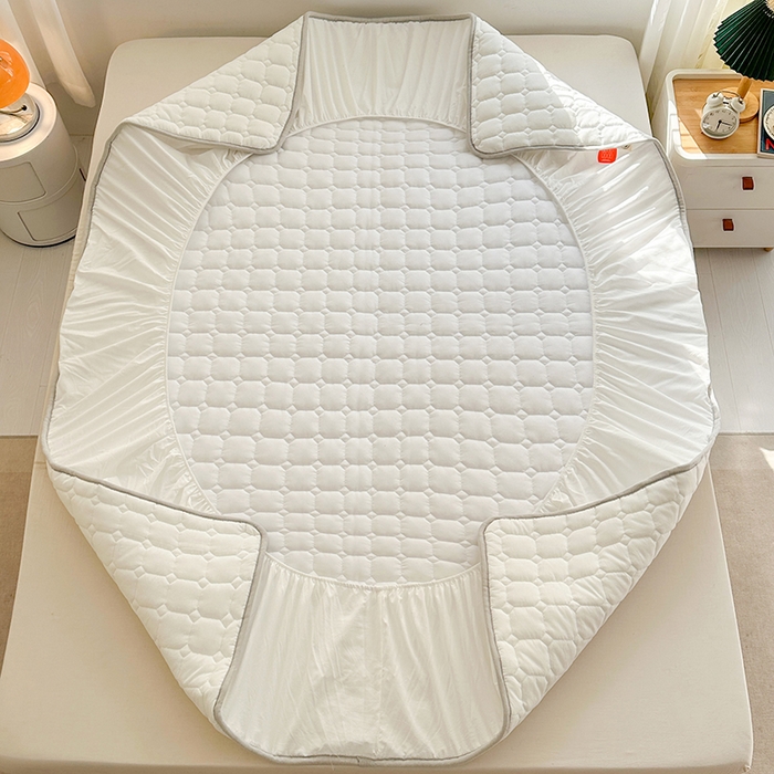 91家纺网 家纺一手货源 找家纺 犇牛仓储供应链 2026新款亲肤纯棉加厚床笠 经典月光白