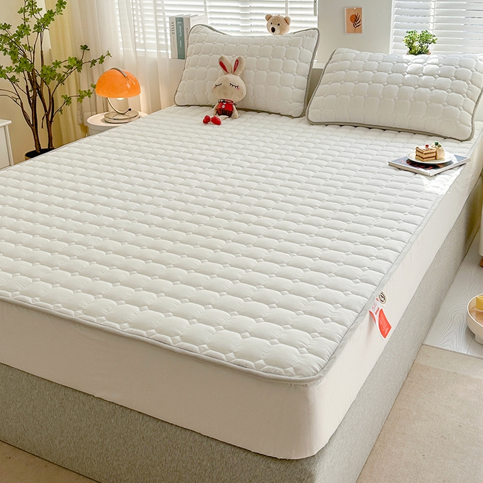 91家纺网 家纺一手货源 找家纺 犇牛仓储供应链 2026新款亲肤纯棉加厚床笠 经典月光白