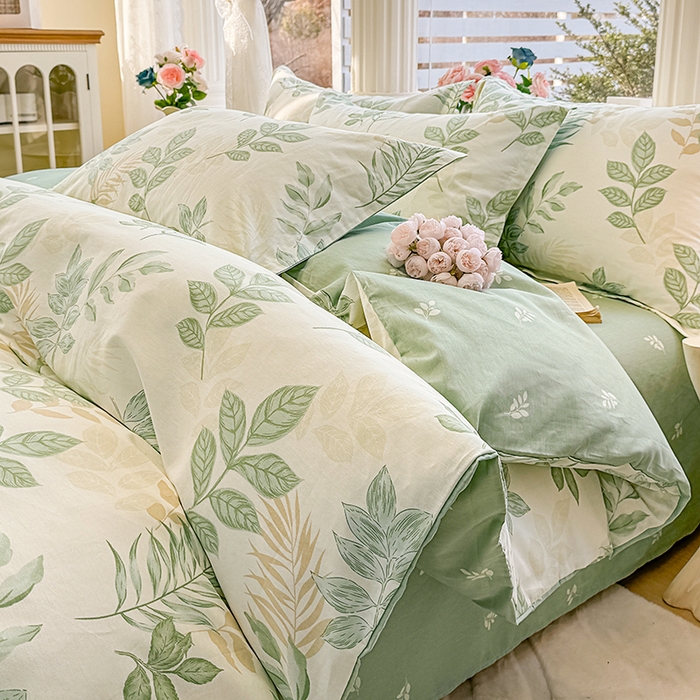 佑金甜 2026新款精梳全棉印花单被套 叶语