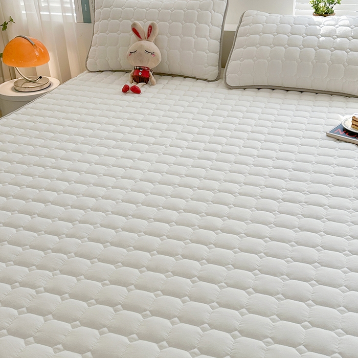 91家纺网 家纺一手货源 找家纺 犇牛仓储供应链 2026新款亲肤纯棉加厚床笠 经典月光白