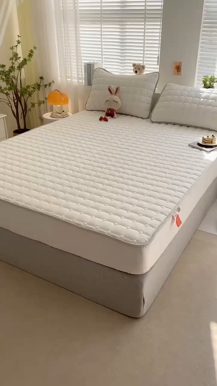 91家纺网 家纺一手货源 找家纺 犇牛仓储供应链 2026新款亲肤纯棉加厚床笠 经典月光白