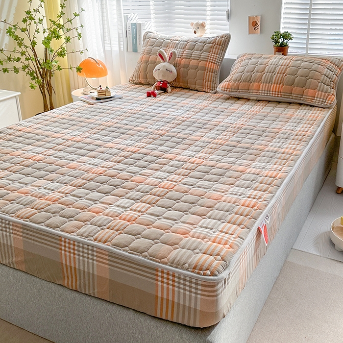 91家纺网 家纺一手货源 找家纺 犇牛仓储供应链 2026新款亲肤纯棉加厚床笠 乐享时光-咖