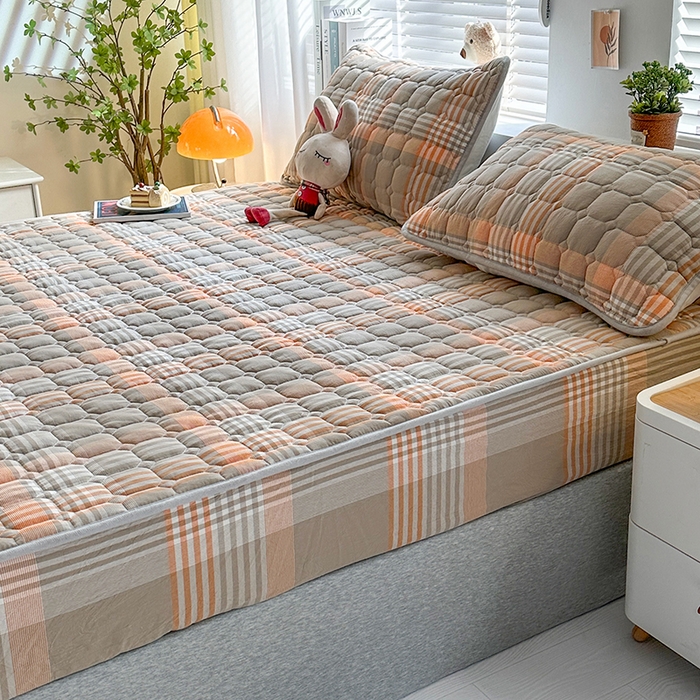 91家纺网 家纺一手货源 找家纺 犇牛仓储供应链 2026新款亲肤纯棉加厚床笠 乐享时光-咖