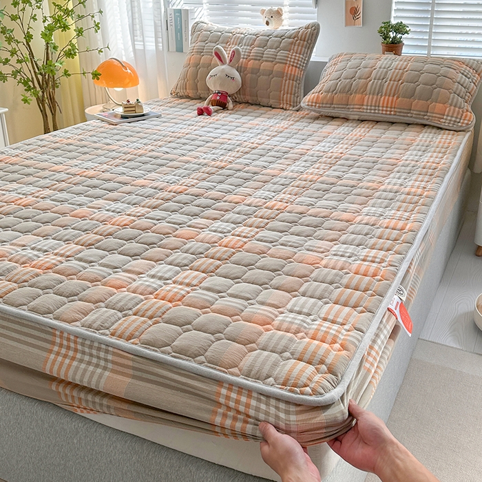 91家纺网 家纺一手货源 找家纺 犇牛仓储供应链 2026新款亲肤纯棉加厚床笠 乐享时光-咖