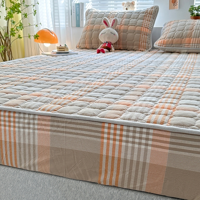 91家纺网 家纺一手货源 找家纺 犇牛仓储供应链 2026新款亲肤纯棉加厚床笠 乐享时光-咖