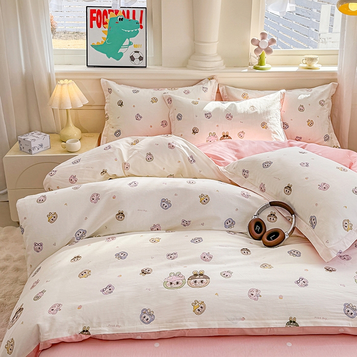 91家纺网 家纺一手货源 找家纺 佑金甜 2026新款精梳全棉印花单被套 元气萌宝