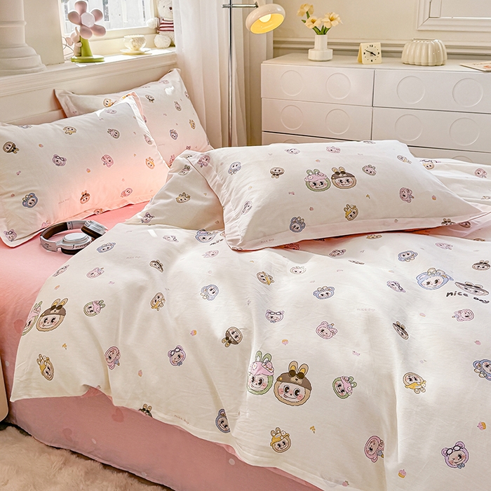 91家纺网 家纺一手货源 找家纺 佑金甜 2026新款精梳全棉印花单被套 元气萌宝